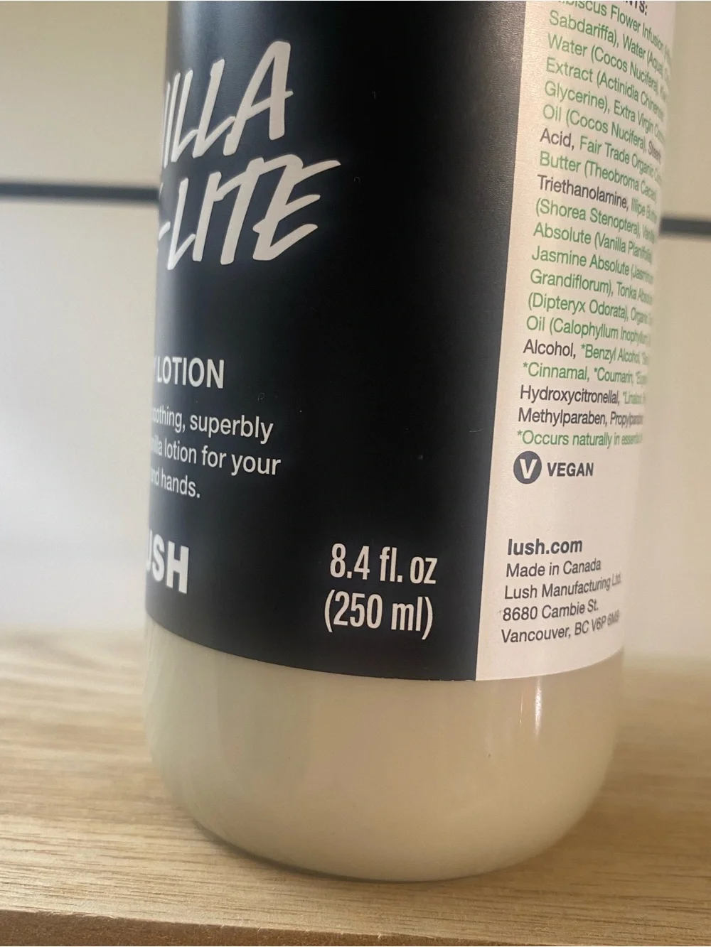 Lush Vanilla Dee Lite Body Lotion 8.4 oz/250 ml